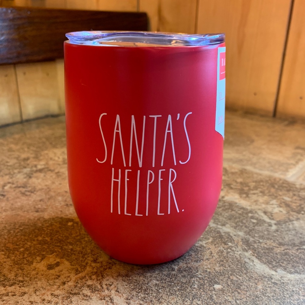 Rae Dunn “Santa’s Helper” Wine Thumbler